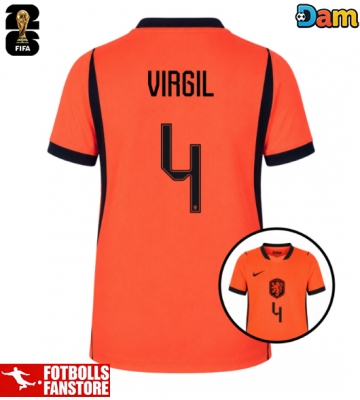 Nederländerna Virgil van Dijk #4 Hemmatröja Dam VM 2026 Kortärmad